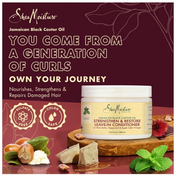 SheaMoisture 100% Pure Jamaican Black Castor Oil LeaveIn for Damaged Hair 11.5oz - Picture 7 of 13